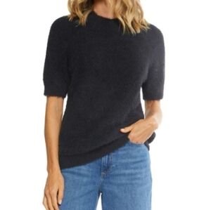 NWT Matty M Women's Short Sleeve Eyelash Sweater Black XXL